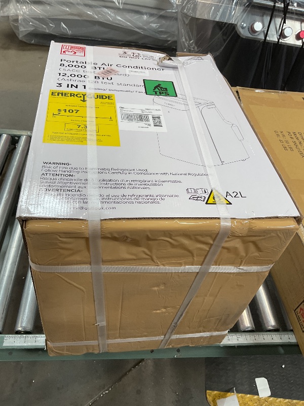 Photo 1 of 12,000 BTU Portable Air Conditioner Cools Up to 500 Sq.Ft, 3-IN-1 Energy Efficient Portable AC Unit with Remote Control & Installation Kits for Large Room, Campervan, Office, Temporary Space