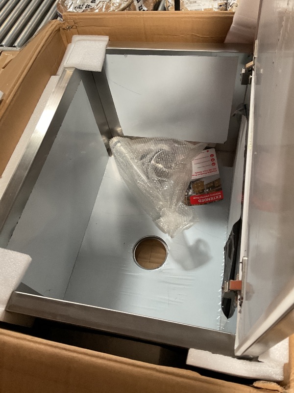 Photo 1 of 114QT Drop in Ice Chest, Stainless Steel Ice Cooler, Commercial Ice Bin with Cover, Outdoor Kitchen Ice Bar, Drain-Pipe and Drain Plug Included, for Cold Wine Beer