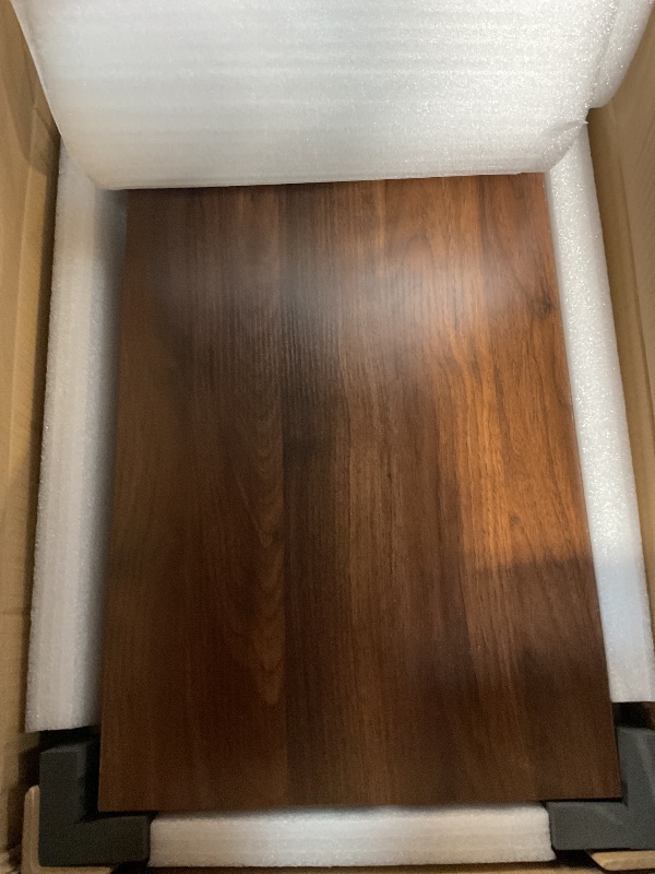 Photo 1 of Agilestic Adjustable Height Electric Standing Desk with Storage Wooden Drawer, 55 x 24 Inches Stand Up Home Office Computer Gaming Table with Splice Board for Work Office Home, Dark Walnut