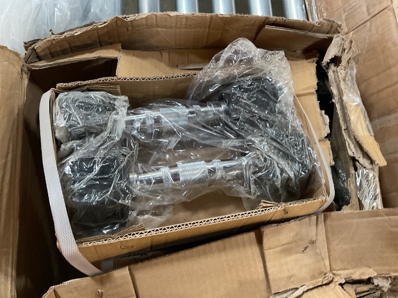 Photo 1 of **INCOMPLETE SET** Fitvids Dumbbell Set with Rack, Rubber Coated Hex Dumbbell Weights in 100lbs, 5, 10, 15, 20lbs Pair