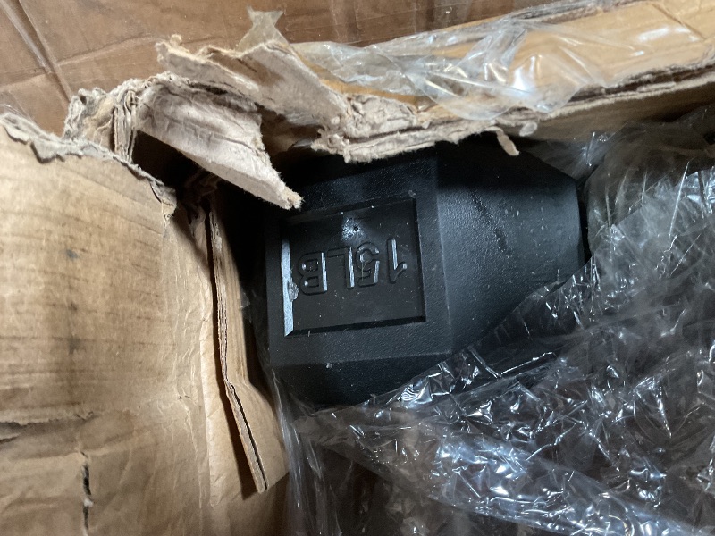 Photo 1 of **INCOMPLETE SET** Fitvids Dumbbell Set with Rack, Rubber Coated Hex Dumbbell Weights in 100lbs, 5, 10, 15, 20lbs Pair