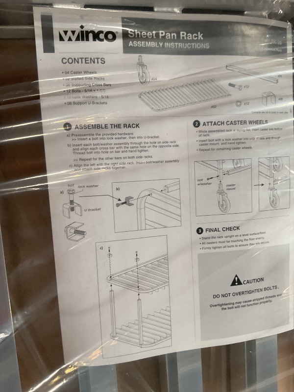 Photo 1 of Winco Aluminum Sheet Pan/Bun Rack, 3" Spacing, 20 Tier