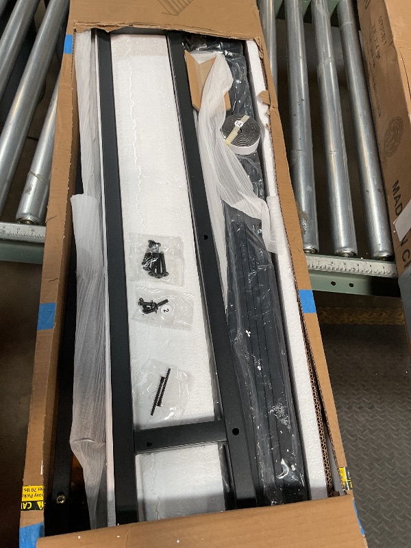 Photo 1 of **HEADBOARD FASTENERS BROKEN/ POSSIBLY FOR PARTS** IDEALHOUSE King Size Bed Frame with Storage Headboard, Industrial King Bed Platform with Charging Station and USB Ports, No Box Spring Needed Easy Assemble Mattress Foundation, Rustic Brown