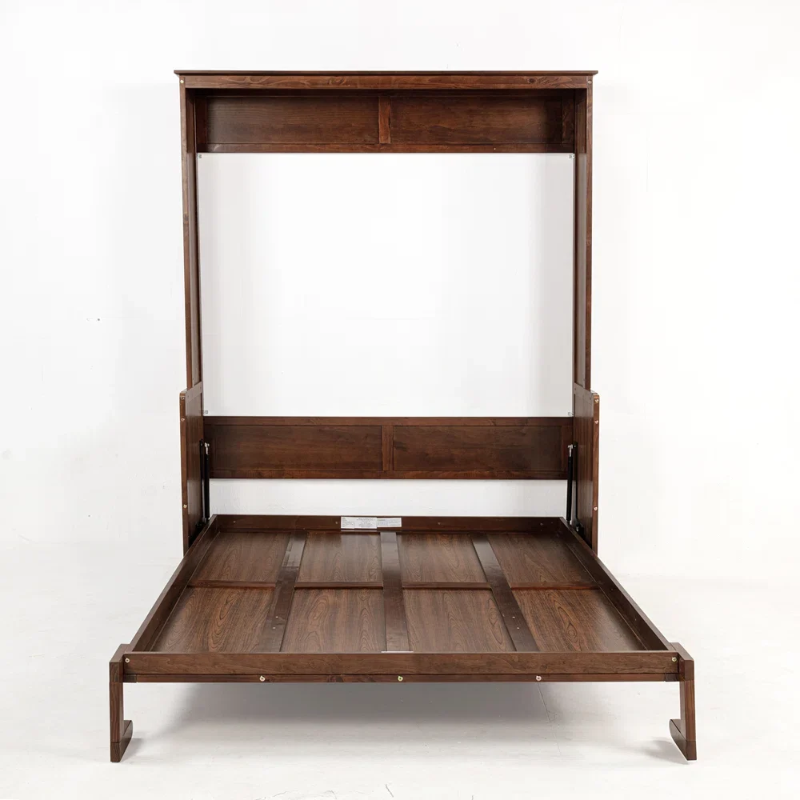 Photo 1 of **PARTIAL SET** Queen Size Wood Murphy Bed with Shelf, Space-Saving, Walnut