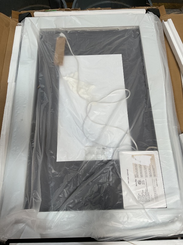 Photo 1 of **ELECTRICAL FEATURE NON-FUNCTIONAL** Amorho 48" X32" Black LED Mirror for Bathroom, Front Light and Backlit, Stepless Dimmable, Anti-Fog, Shatter-Proof, Memory, 3 Colors, Double LED Vanity Mirror