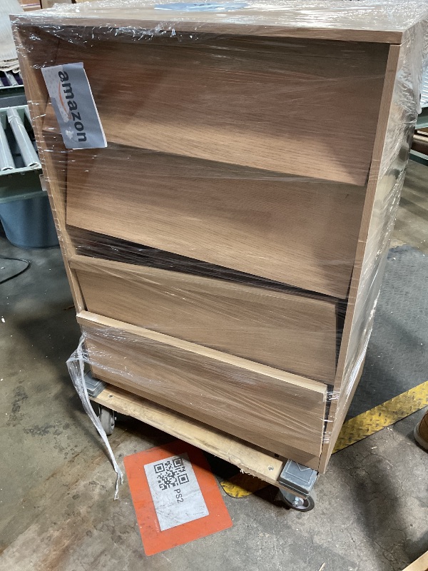 Photo 1 of **UNKNOWN DAMAGES/MISSING PARTS** GarveeHome 4 Drawer Dresser for Bedroom, Natural Oak Nightstand 4 Chest of Drawers with Large Storage, Small Modern Dresser Organizer Bedside Table for Living Room, Nursery, Entryway