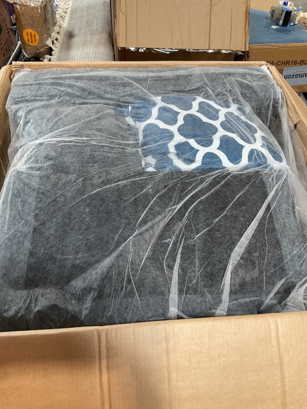 Photo 1 of ** PARTIAL SET /BOX 1 OF 2/MISSING HARDWARE & LEGS** YOPTO 116" Convertible Sectional Couch with Movable Ottoman and 6 Throw Pillows,Chenille Upholstered Comfy Sofa 7 Seater,L-Shaped,Free Combination,Easy Assembly for Living Room,Apartment,Dark Gray