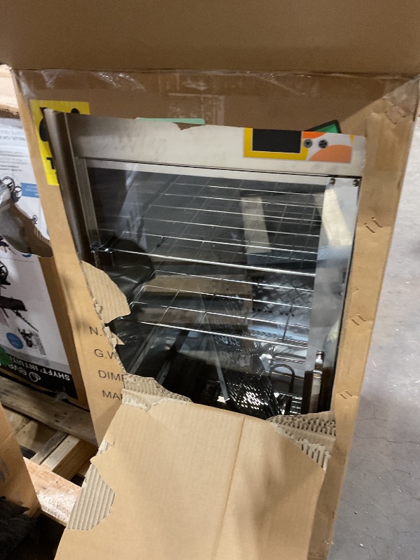 Photo 1 of 5-Shelf Electric Fan Circulated Hot Box Food Warmer for Holding 4" D Full-Size Steam Table Pans, Countertop Heated Holding Cabinet for Pizza Pretzel, Catering Warming Oven w/Water Tray, 120V, 600W