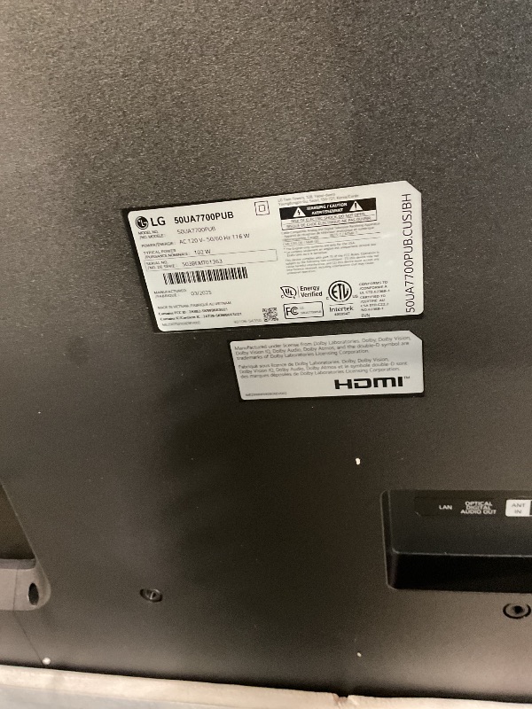 Photo 1 of *DOES NOT TURN ON* LG 50UA7700P 50 inch Class UA77 Series LED AI 4K Smart webOS TV (2025)