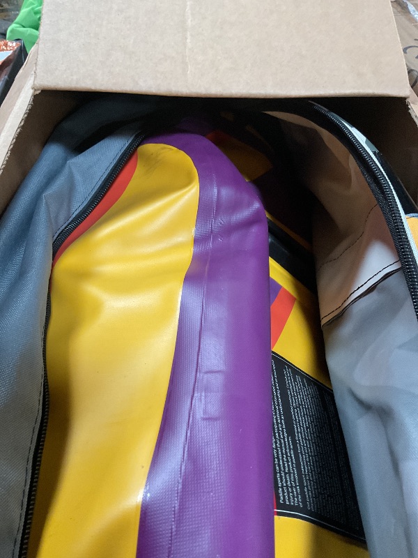 Photo 1 of **MISSING FIN & OTHER ACCESSORY ITEMS** Inflatable Stand Up Paddle Board 12' with Kayak Seat & Dual Paddles – Premium SUP Board for Adults & Families Includes Kayak Conversion Kit, Pump, Leash & Accessories – Stable Wide Deck for Beginners