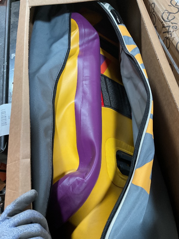 Photo 1 of **MISSING FIN & OTHER ACCESSORY ITEMS** Inflatable Stand Up Paddle Board 12' with Kayak Seat & Dual Paddles – Premium SUP Board for Adults & Families Includes Kayak Conversion Kit, Pump, Leash & Accessories – Stable Wide Deck for Beginners