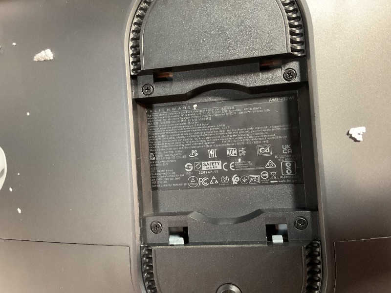 Photo 1 of * BROKEN* Alienware AW3423DWF Curved QD-OLED Gaming Monitor - 34-inch Quantum Dot OLED 0.1Ms 165Hz 21:9 Curved Display, 99.3% DCI-P3 Color Gamut, VESA DisplayHDR True Black 400, AMD FreeSync Premium Pro - Black