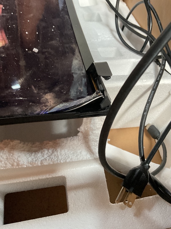 Photo 1 of * BROKEN* Alienware AW3423DWF Curved QD-OLED Gaming Monitor - 34-inch Quantum Dot OLED 0.1Ms 165Hz 21:9 Curved Display, 99.3% DCI-P3 Color Gamut, VESA DisplayHDR True Black 400, AMD FreeSync Premium Pro - Black