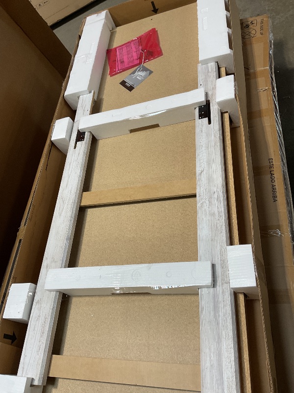 Photo 1 of  **PARTS ONLY ** Signature Design by Ashley Willowton Cottage Farmhouse Panel Headboard ONLY, King/California, Whitewash