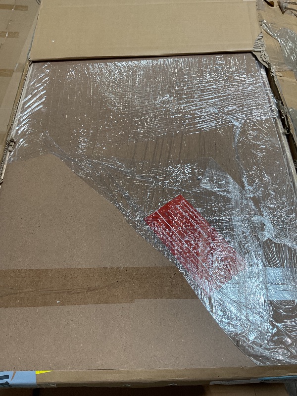 Photo 1 of **PHOTO FOR REFERENCE** 36 in x 84 in Glass Sliding MDF Barn Door with 6.6FT Sliding Door Hardware Kit, 5 Tempered Frosted Glass, Slab Inside Covered with Water-Proof PVC Surface, Simple DIY Assembly