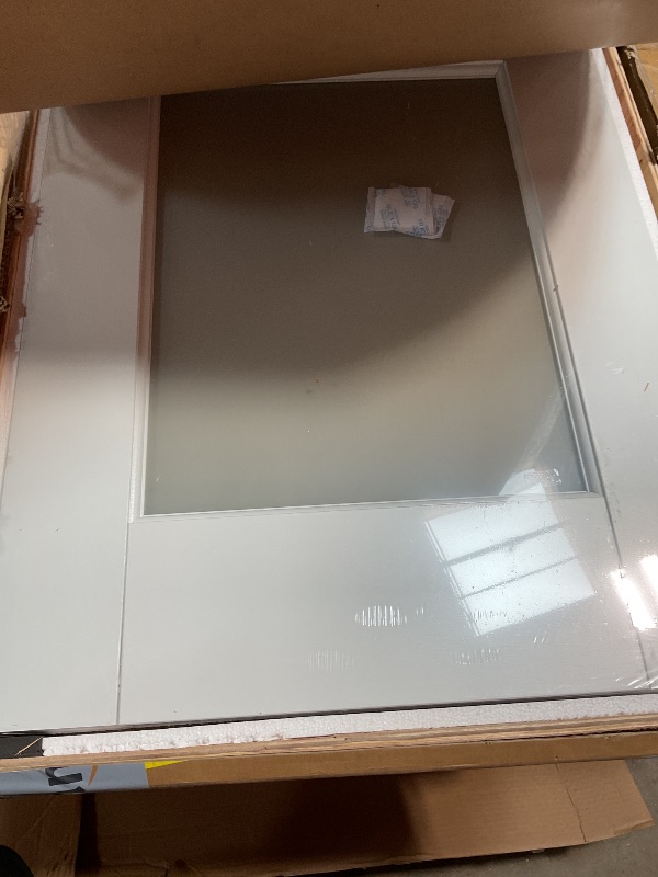 Photo 1 of **PHOTO FOR REFERENCE** 36 in x 84 in Glass Sliding MDF Barn Door with 6.6FT Sliding Door Hardware Kit, 5 Tempered Frosted Glass, Slab Inside Covered with Water-Proof PVC Surface, Simple DIY Assembly