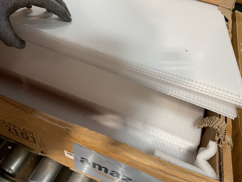 Photo 1 of **POSSIBLY PARTIAL SET BOX 1 OF 2 /MISSING ALUMINUM FRAMING PARTS** YITAHOME 6X12FT Polycarbonate Greenhouse Large Heavy Duty Green Houses Outdoor Greenhouses Aluminum Sliding Doors Vent Window for Garden Backyard, Sliver