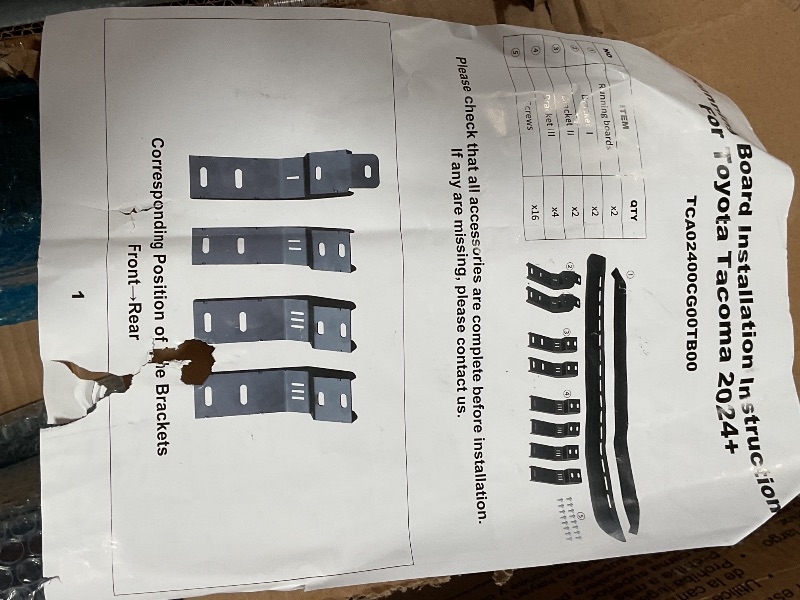 Photo 1 of **HAS DAMAGE**EZREXPM Running Boards Fit for 2024-2026 Toyota Tacoma Double Cab 4th Gen Side Steps Step Bars Nerf Bar Accessories