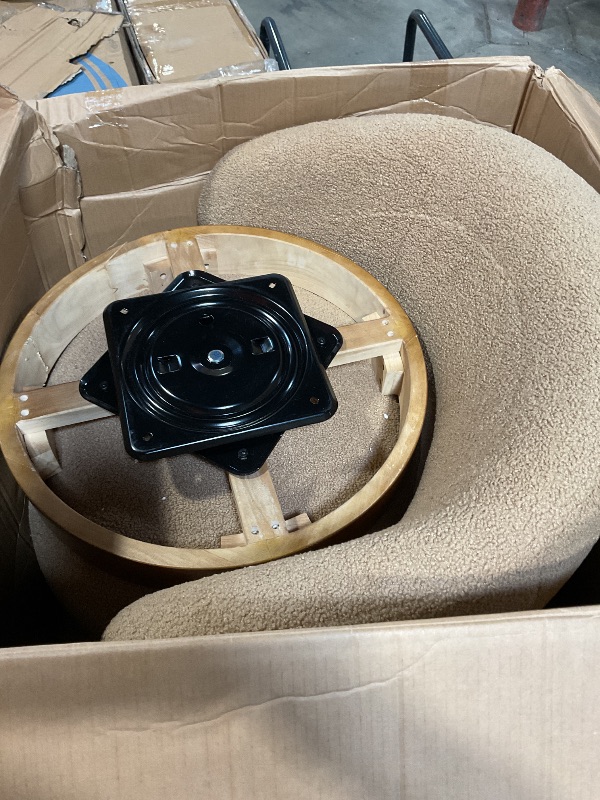 Photo 1 of 1 chair only**** KISLOT Swivel Accent Chair Round Barrel Armchair Upholstered Performance Fabric for Living Room Bedroom Reading Waitingroom