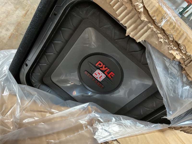 Photo 1 of **PARTS ONLY**
Pyle 12' Dual Subwoofer Box System - 12' Series Vented Subwoofer Enclosure, Rear Vented Design with Santoprene Surround, 2 x 1200 Watts Max Power, 4 Layer Dual Voice Coil