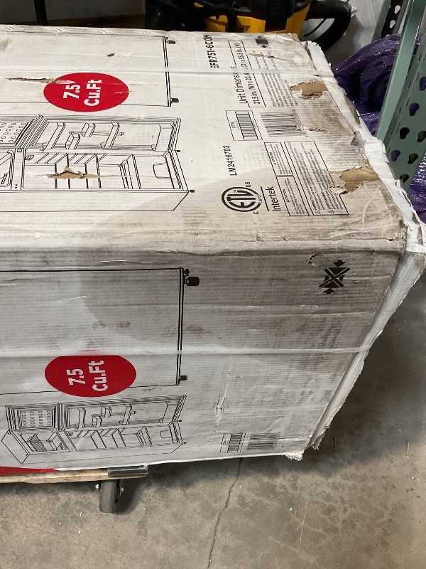 Photo 1 of **FOR PARTS ONLY/COPPER LINE TO COMPRESSOR BROKEN** Frigidaire, 2 Door Apartment Size Refrigerator/Freezer Combo, 7.5 cu ft, Platinum Series, Stainless, 23" D x 21.5" W x 55.5" H