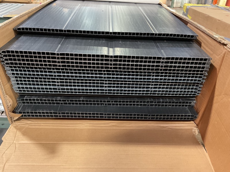 Photo 1 of 2/3 boxes*** YOPTO 8x8 FT Resin Outdoor Storage Shed,Waterproof Large Storage Space Tool Sheds with Hd Window and 12mm Thick Pp Board,Garden House w/Punched Vents & Locks,for Patio,Lawn,Backyard,Dark Gray