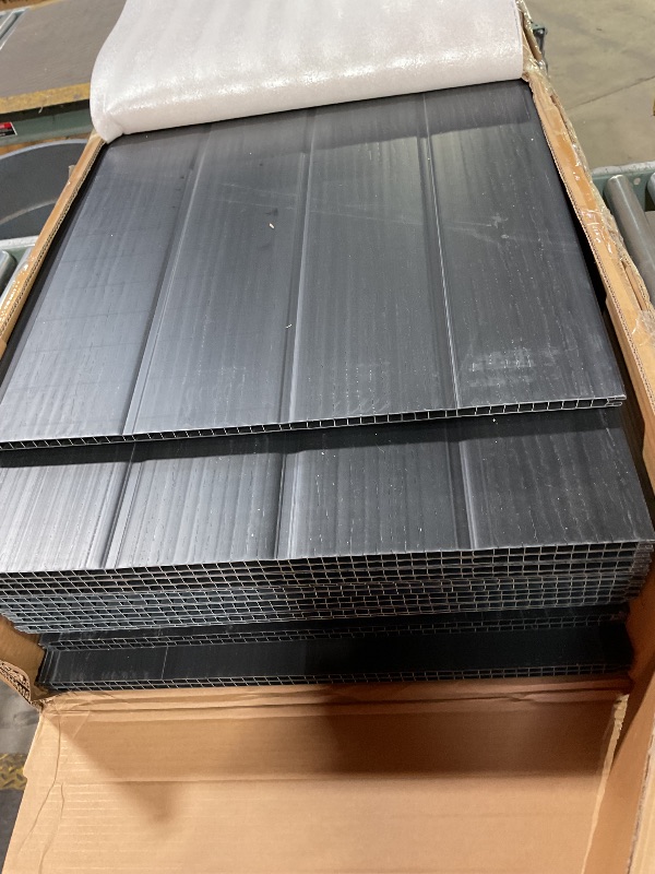 Photo 1 of 2/3 boxes*** YOPTO 8x8 FT Resin Outdoor Storage Shed,Waterproof Large Storage Space Tool Sheds with Hd Window and 12mm Thick Pp Board,Garden House w/Punched Vents & Locks,for Patio,Lawn,Backyard,Dark Gray