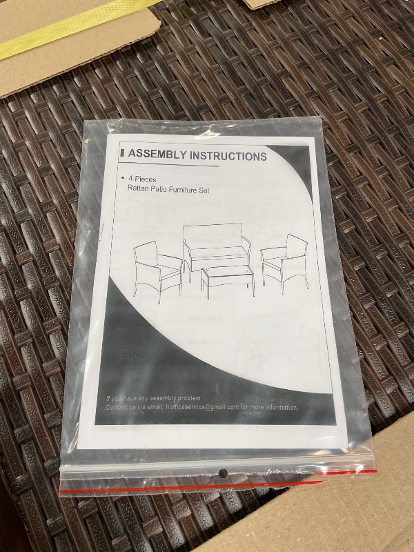 Photo 1 of 4-Piece Patio Furniture Set | Brown | Outdoor Wicker Furniture with Coffee Table | Modern Rattan Chairs Conversation Set | Outdoor Seating | Weather-Resistant | for Porch, Garden,