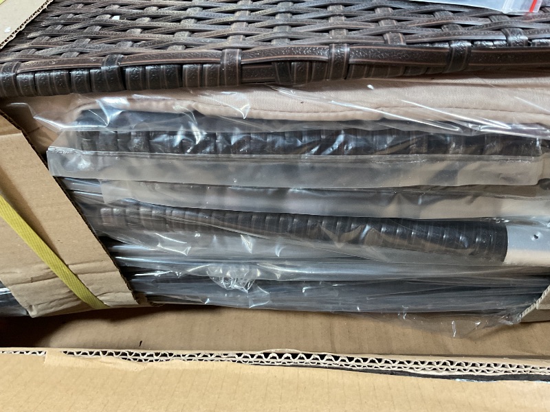 Photo 1 of 4-Piece Patio Furniture Set | Brown | Outdoor Wicker Furniture with Coffee Table | Modern Rattan Chairs Conversation Set | Outdoor Seating | Weather-Resistant | for Porch, Garden,