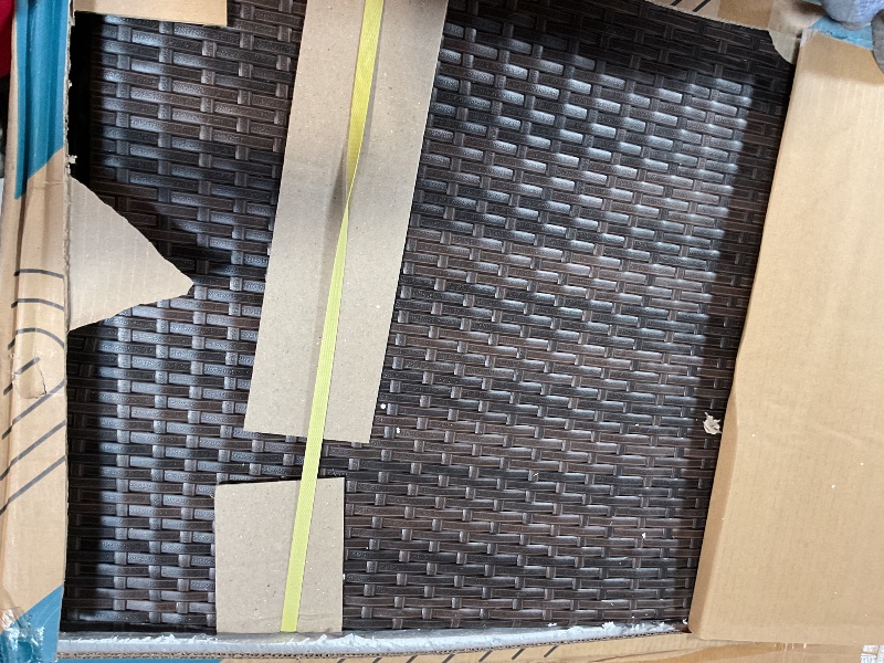 Photo 1 of 4-Piece Patio Furniture Set | Brown | Outdoor Wicker Furniture with Coffee Table | Modern Rattan Chairs Conversation Set | Outdoor Seating | Weather-Resistant | for Porch, Garden,