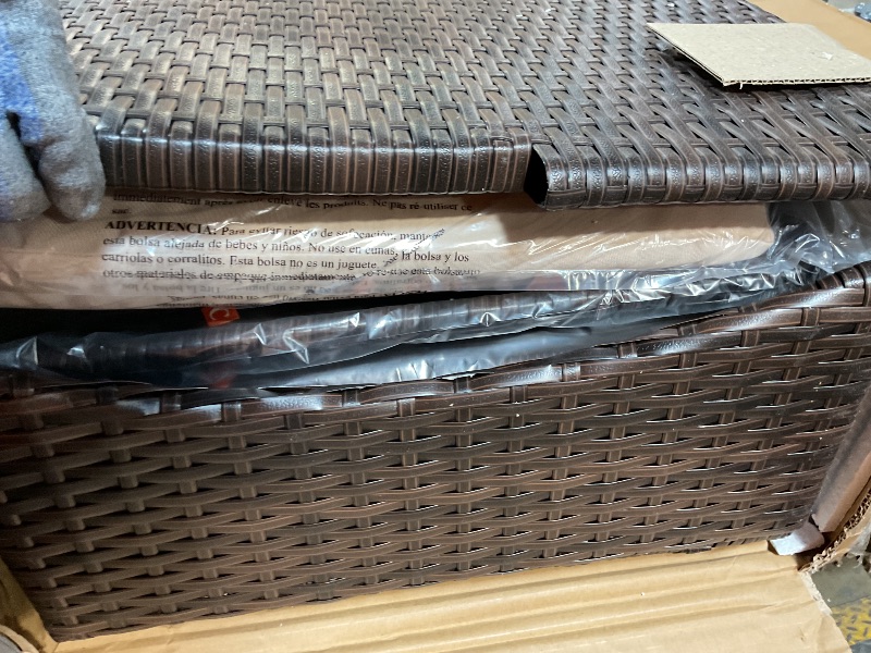 Photo 1 of 4-Piece Patio Furniture Set | Brown | Outdoor Wicker Furniture with Coffee Table | Modern Rattan Chairs Conversation Set | Outdoor Seating | Weather-Resistant | for Porch, Garden,