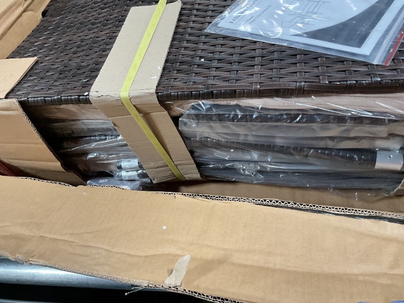 Photo 1 of 4-Piece Patio Furniture Set | Brown | Outdoor Wicker Furniture with Coffee Table | Modern Rattan Chairs Conversation Set | Outdoor Seating | Weather-Resistant | for Porch, Garden,