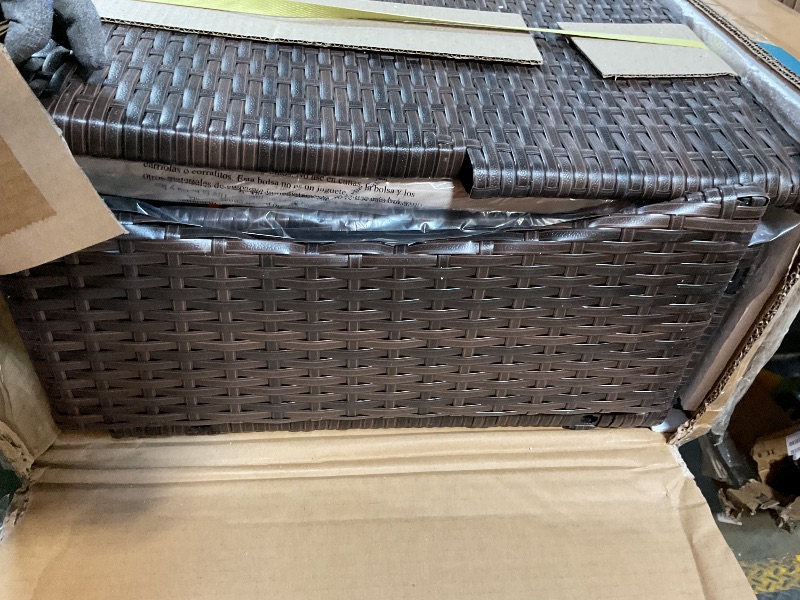 Photo 1 of 4-Piece Patio Furniture Set | Brown | Outdoor Wicker Furniture with Coffee Table | Modern Rattan Chairs Conversation Set | Outdoor Seating | Weather-Resistant | for Porch, Garden,