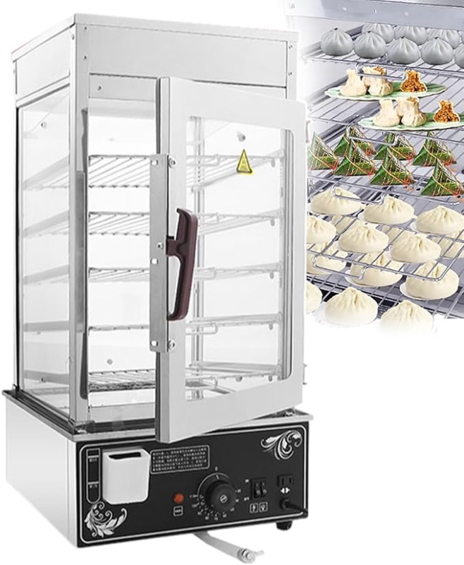 Photo 1 of 1200W Commercial Bun Steamer - Hot Food Display Cabinet Warmer - 5-Layer,