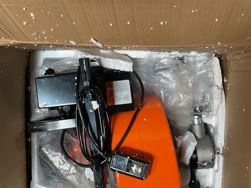 Photo 1 of ****FOR PARTS ONLY/ SEE NOTES**** VEVOR 100 FT x 1/2 Inch Drain Cleaner Machine, Sewer Snake Auger Auto Feed with 4 Cutter & Air-activated Foot Switch for 2" to 4" Pipes, Orange, Black