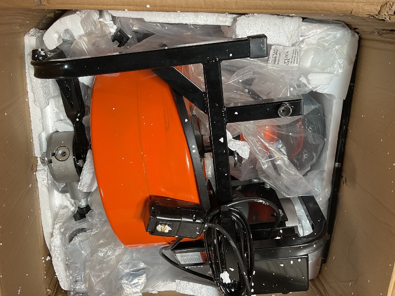 Photo 1 of ****FOR PARTS ONLY/ SEE NOTES**** VEVOR 100 FT x 1/2 Inch Drain Cleaner Machine, Sewer Snake Auger Auto Feed with 4 Cutter & Air-activated Foot Switch for 2" to 4" Pipes, Orange, Black