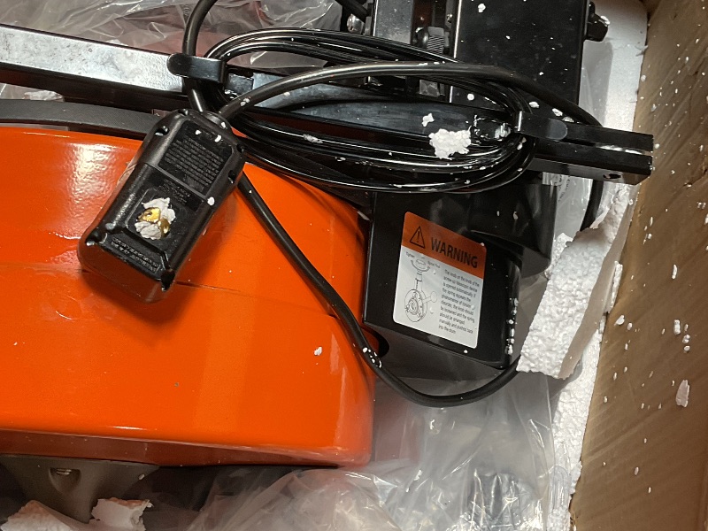 Photo 1 of ****FOR PARTS ONLY/ SEE NOTES**** VEVOR 100 FT x 1/2 Inch Drain Cleaner Machine, Sewer Snake Auger Auto Feed with 4 Cutter & Air-activated Foot Switch for 2" to 4" Pipes, Orange, Black