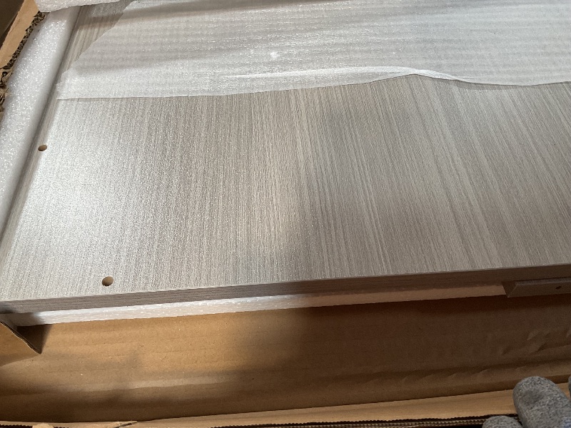 Photo 1 of 2-Tier Washer and Dryer Countertop with 2.75" H Guard,58" W x 28" D Laundry Countertop Cover with Non-Slip Pad,Large Space Laundry Topper for Folding Clothes Over Washer and Dryer-Stripe Gray