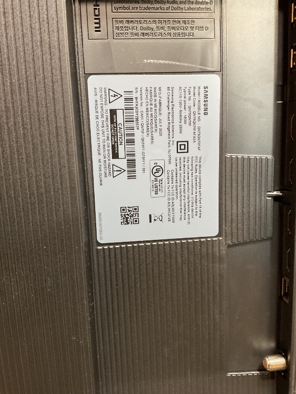 Photo 1 of ****FOR PARTS/NON-FUNCTIONAL**** Samsung 75-Inch Class Neo QLED QN70F 4K Mini LED Smart TV (2025 Model) NQ4 AI Gen2 Processor, Quantum Matrix Technology Slim, Motion Xcelerator 144Hz, Samsung Vision AI, Alexa Built-in