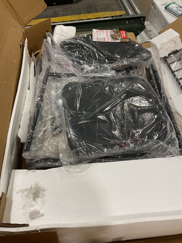 Photo 1 of **HAS DAMAGES/NO ASSSEMBLY HARDWARE** GarveeHome Dining Table Set for 4 with Storage Rack, 5-Piece Kitchen Table and Upholstered Chairs of 4, Wood Tabletop & Heavy-Duty Metel Frame, Dining Room Set for Small Space, Apartment, Gray