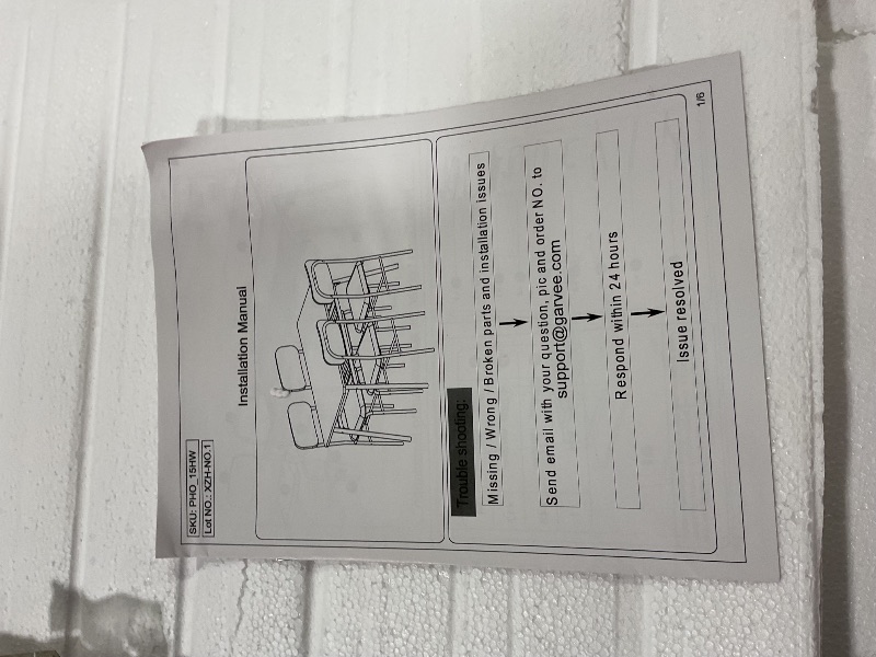 Photo 1 of **HAS DAMAGES/NO ASSSEMBLY HARDWARE** GarveeHome Dining Table Set for 4 with Storage Rack, 5-Piece Kitchen Table and Upholstered Chairs of 4, Wood Tabletop & Heavy-Duty Metel Frame, Dining Room Set for Small Space, Apartment, Gray