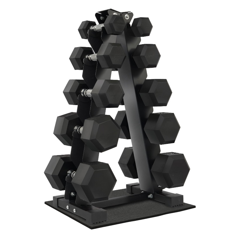 Photo 1 of **MISSING PARTS** Fitvids Rubber Coated Hex Dumbbell Weight Set and Storage Rack, 100LB Set or 150LB Set, 5-20 lbs Pairs or 5-25 lbs Pairs
In box - 1 20, 2 10, 2 5’s