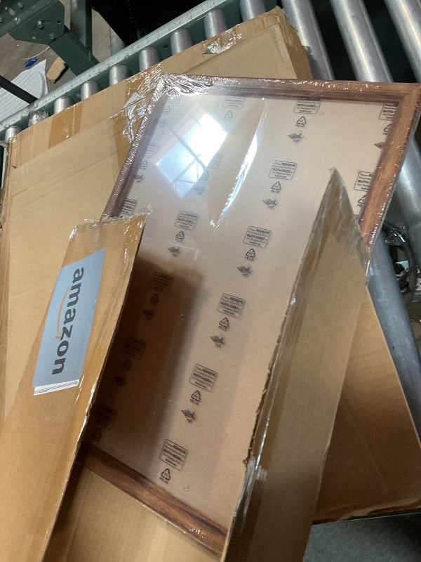 Photo 1 of 13x19 Wood Frame Brown, Rustic Natural Wooden 19x13in Poster Picture Frame, Distressed 13 x 19inch Woodgrain Gallery Photo Frame with HD Plexiglass, Horizontal Vertical Wall Mounting Display 1pcs