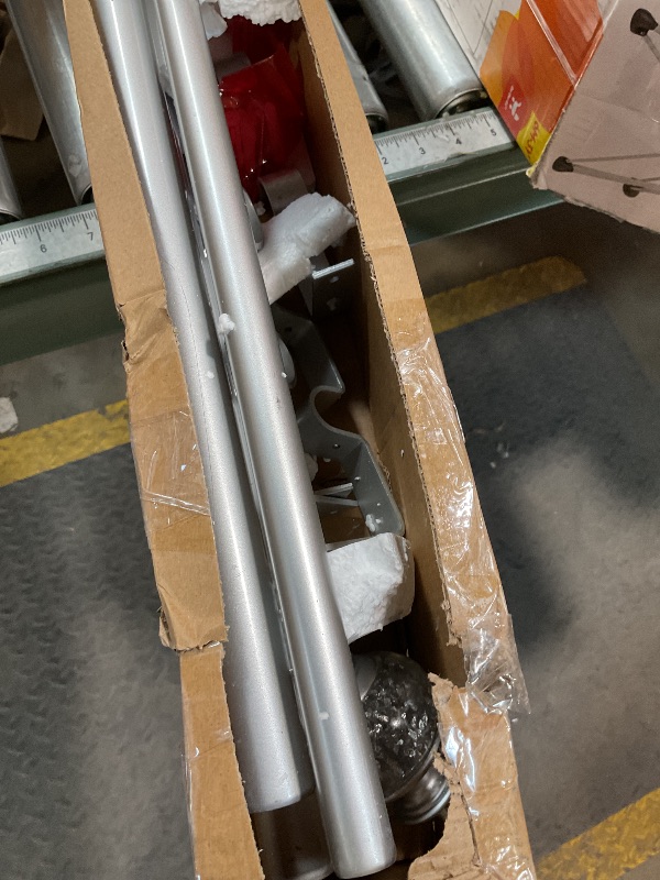 Photo 1 of 1 Inch Double Curtain Rods 72 to 144 Inches (6 to 12 ft), USFOOK Silver Drapery Rods for Windows, Telescoping Dual Curtain Rod with Translucent Finials, Decoration for Home