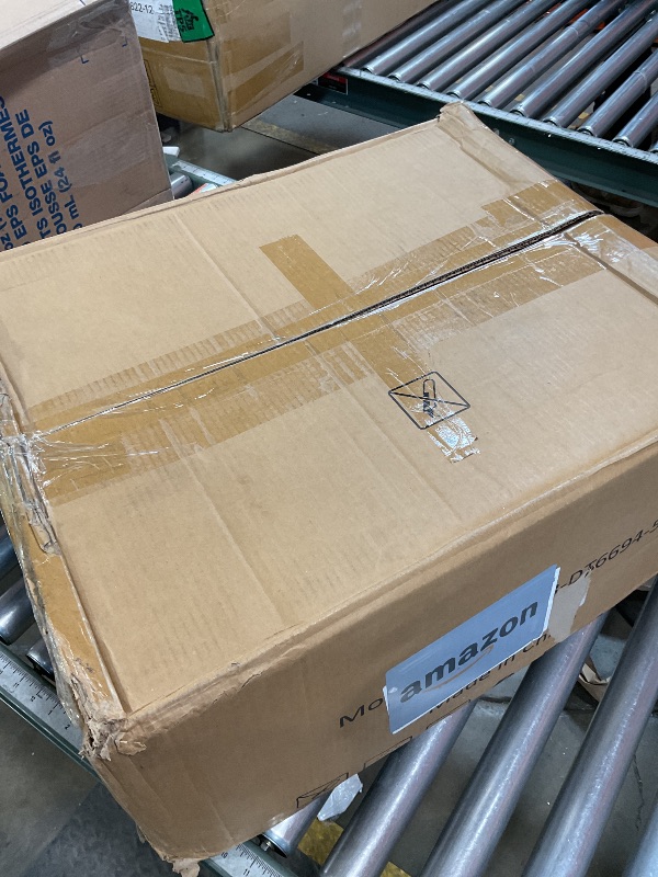 Photo 1 of **PARTIAL SET ONLY 2 ** 26" H Counter Height Bar Stools Set of 4, Modern Faux Leather Upholstered Barstools with Backrest for Kitchen Island, Gold Metal Frames, Brown