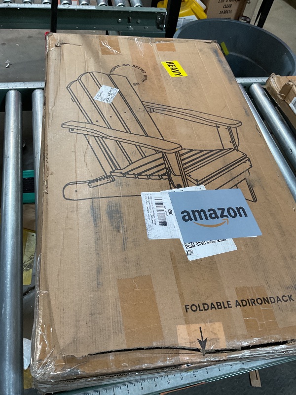 Photo 1 of **UNKNOWN MISSING PIECES (ASSEMBLY OR HARDWARE)/ DAMAGES**  KINGYES Folding Adirondack Chair 1 chair HDPE All-Weather Folding Adirondack Chair, White