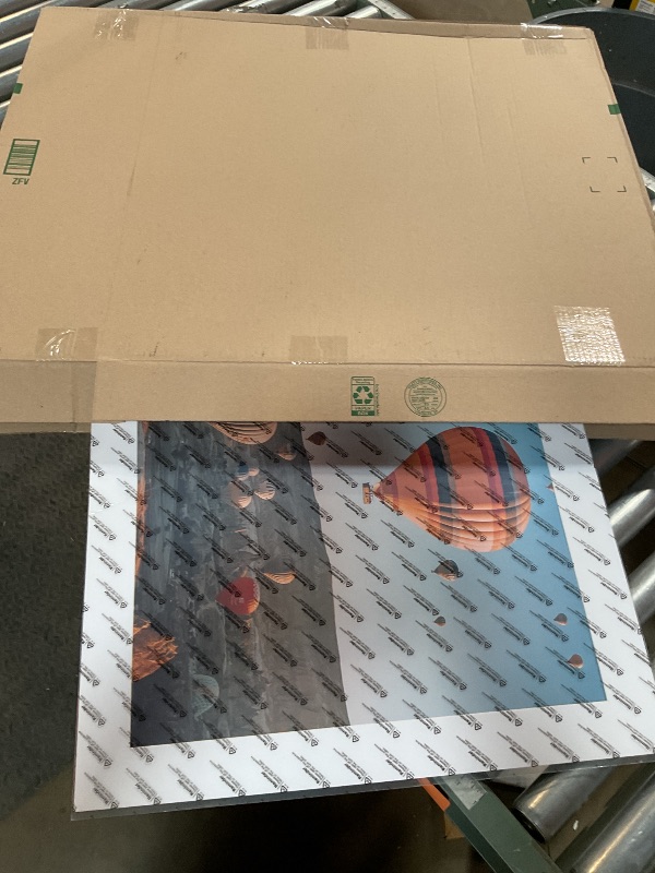 Photo 1 of **PICTURE AND GLASS ONLY/MISSING FRAME**JCJMY 24x24 Picture Frame White with 20x20 Mat, Display Photo 20x20 with Mat or 24 x 24 Without Mat, Wall Hanging Large 24x24 Poster Frame with Shatter Resistant Plexiglass, White