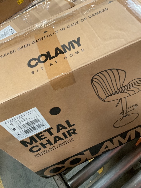 Photo 1 of ***PARTIAL SET/ ONLY 1** COLAMY Bar Stools Set of 3, Modern Swivel Bar Chairs, Adjustable Faux Leather Upholstered Barstools Counter Height with High Backrest for Bar, Kitchen Island, Dining Room, Black