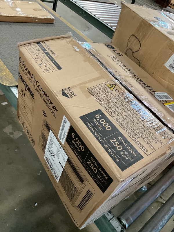 Photo 1 of ***FOR PARTS ONLY/LEAKS AND HAS A DENT*** LG LW6024RSMX Window Air Conditioner, Wi-Fi Enabled w/Remote, for Small Room (260 Sq.Ft.), Quiet Operation, 115V, 6,000 BTU, White