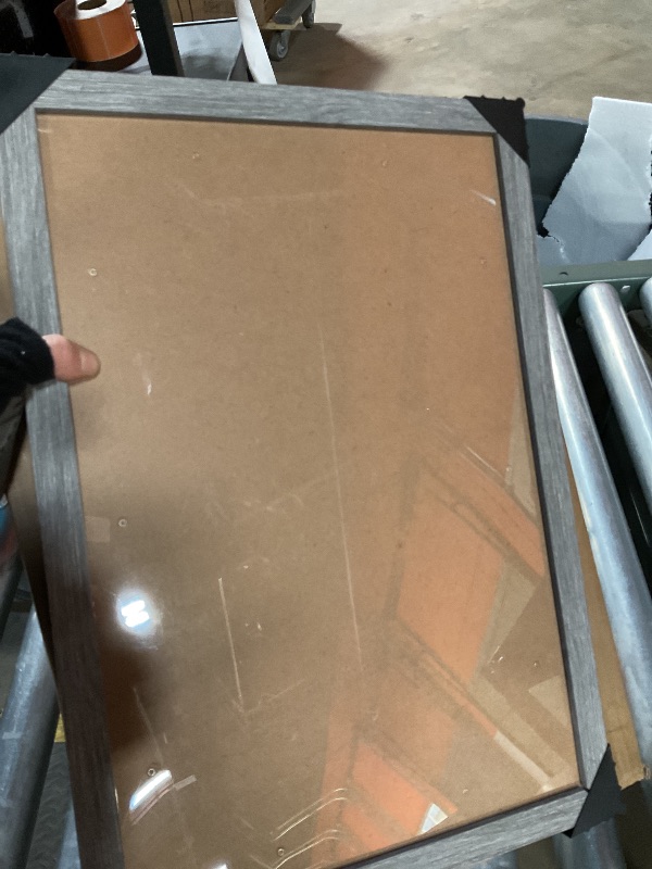 Photo 1 of * CRACK IN CENTER, CORNERPIECE BROKEN * Natural 12x18 Frame Rustic Grey, Retro 18x12 Picture Frame, Gray 12 by 18in Canvas Poster Frame, Large Gallery Concert Portrait Photo Frame, Anniversary/Wedding/Birthday/Thank you/Christmas Gift